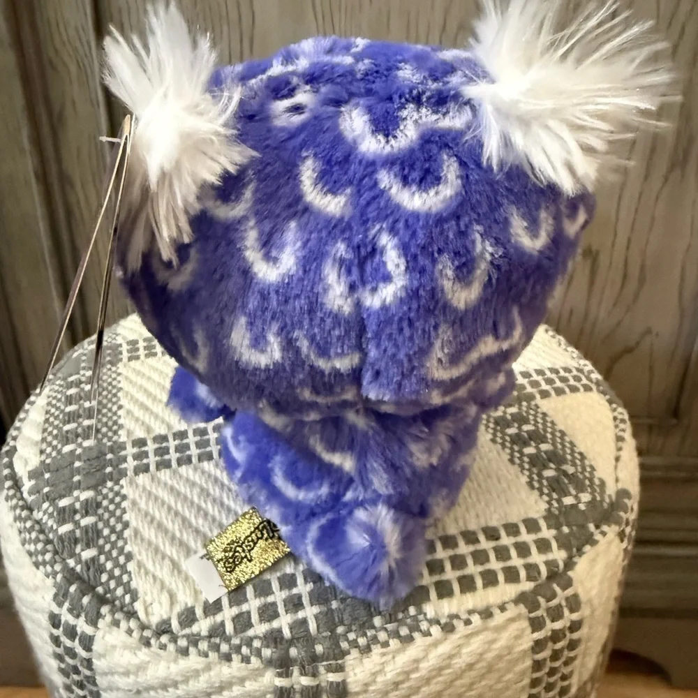 Plush Owl Toy - Blue and White